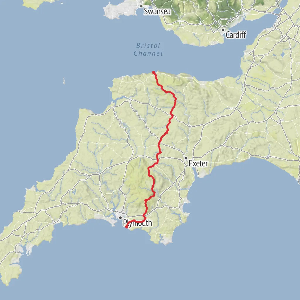 Two Moors Way mobile static map