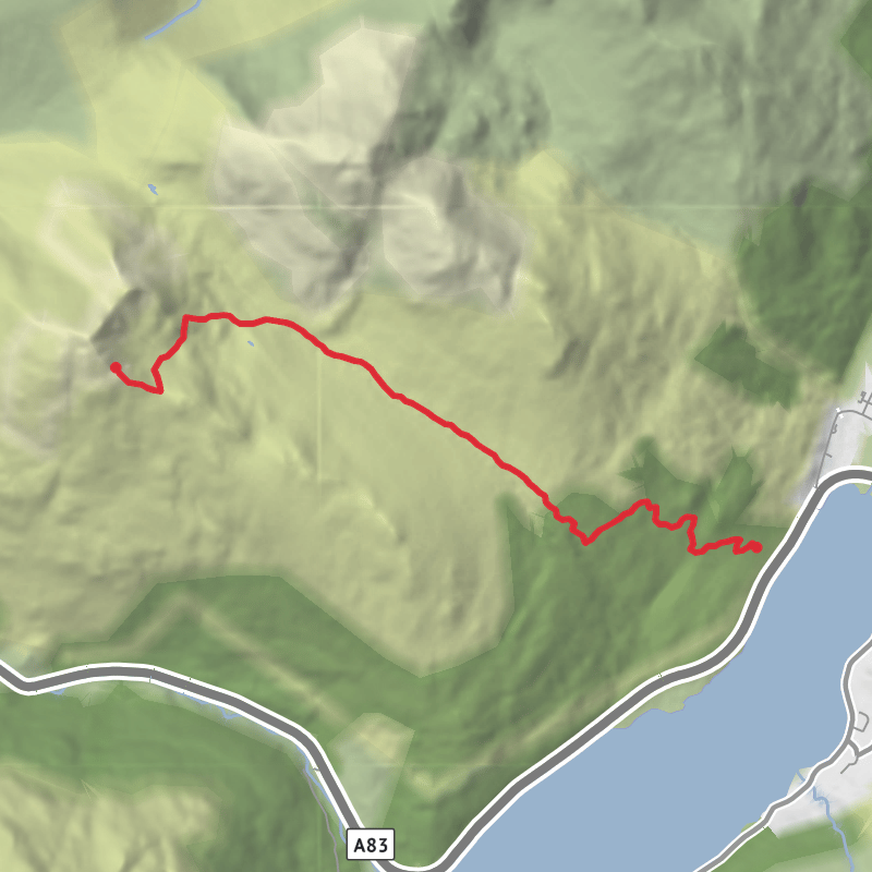 A map preview of the recording Argyll and Bute Hiking.