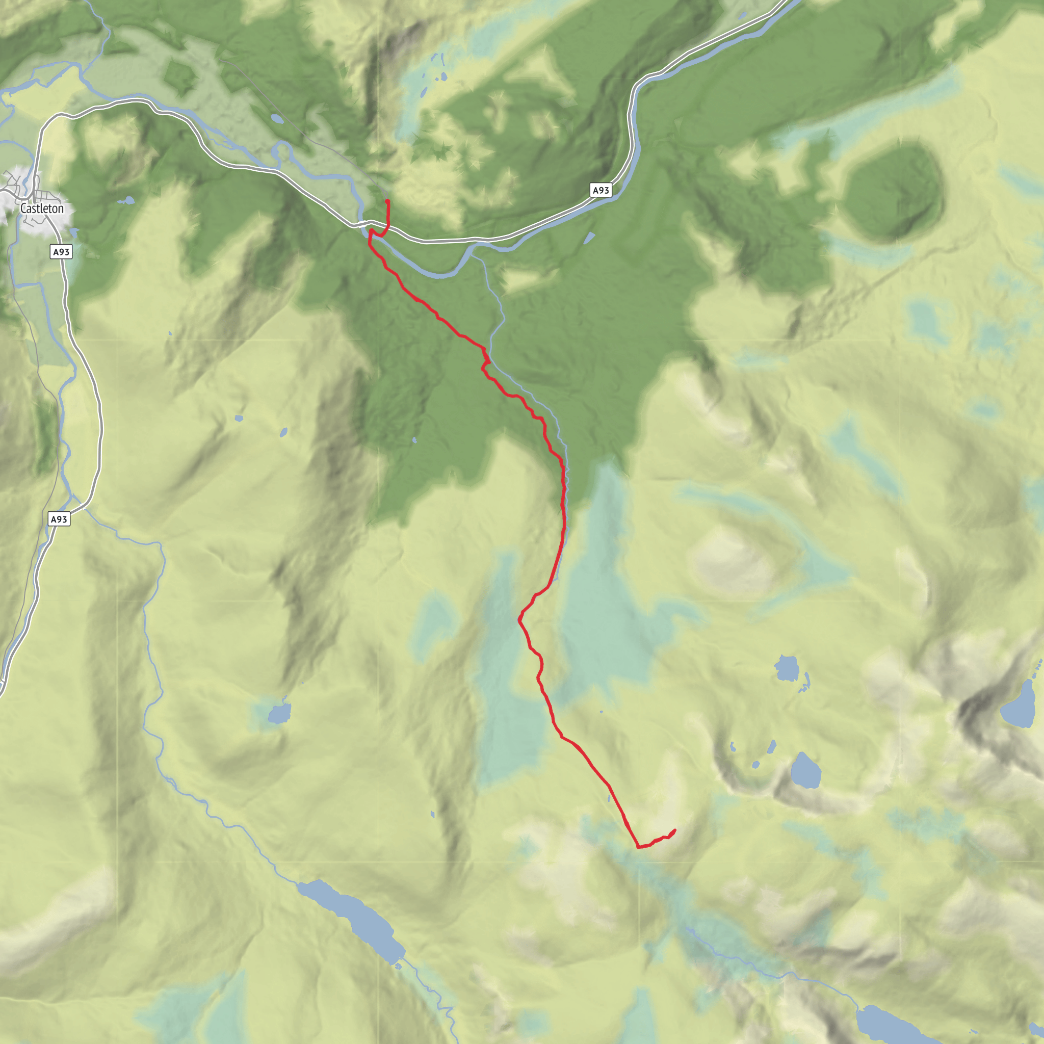 Bridge of Dee and Carn an t-Sagairt Beag mobile static map