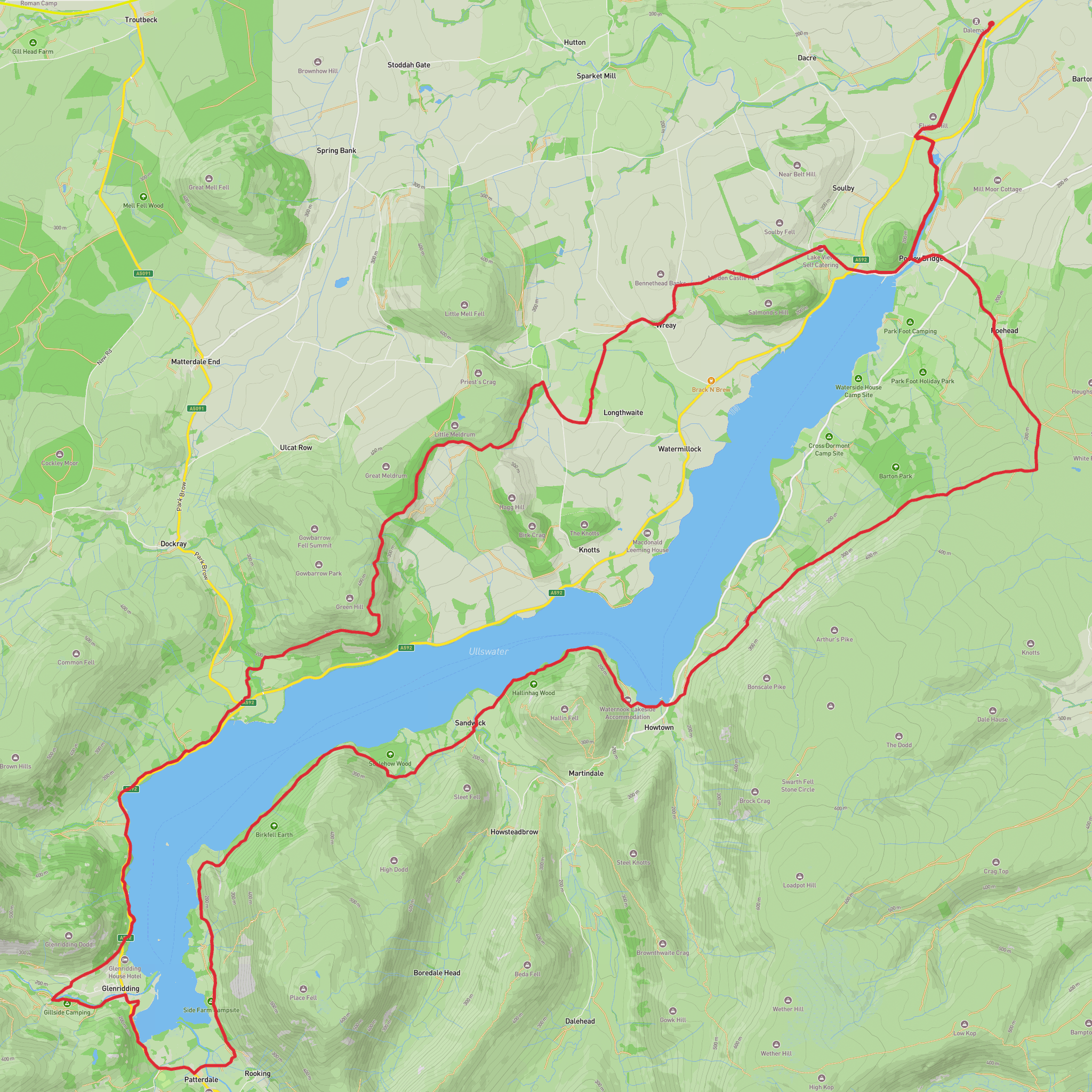 Ullswater way - Mighty hikes mobile static map
