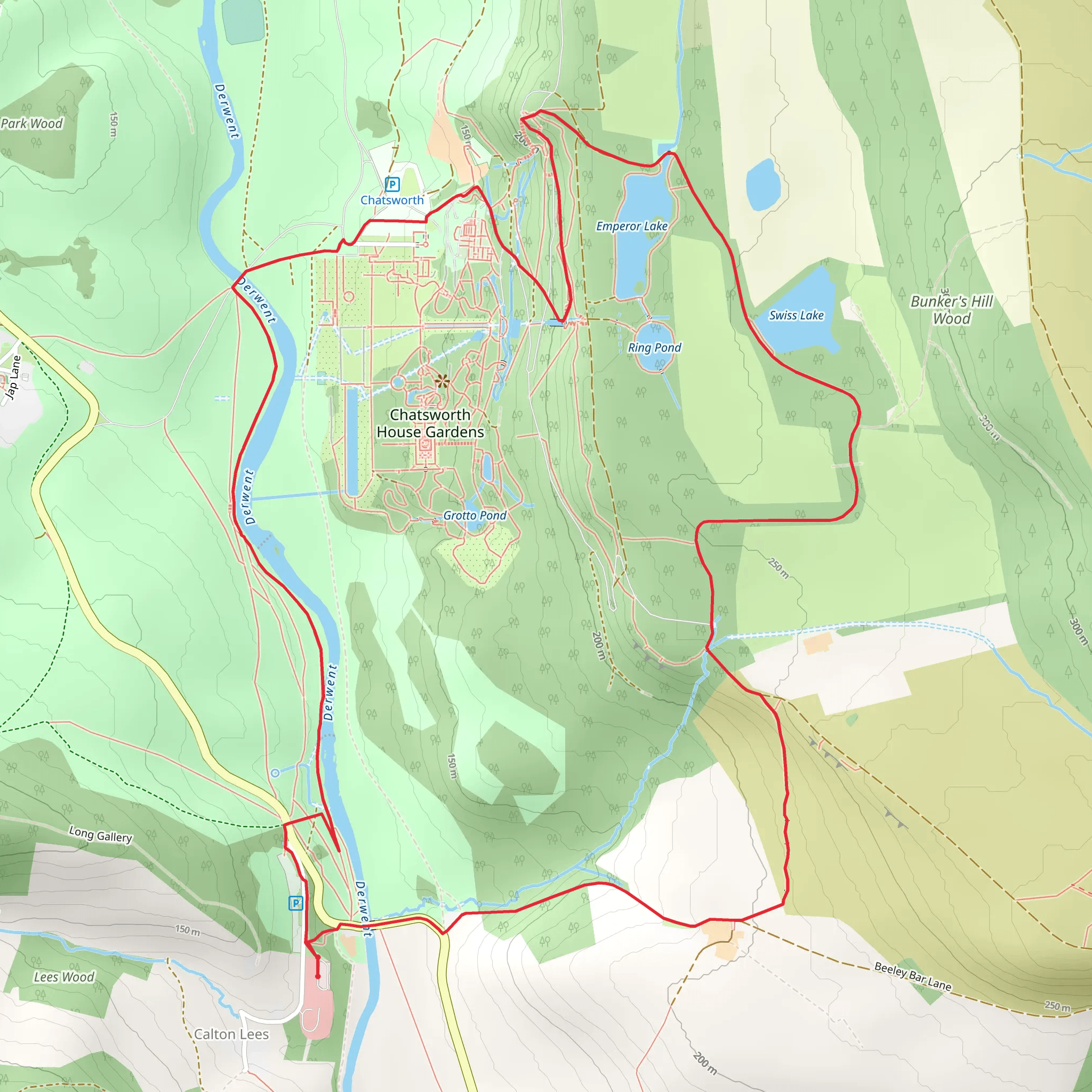 Chatsworth Park and Swiss Loop from Calton Lees mobile static map