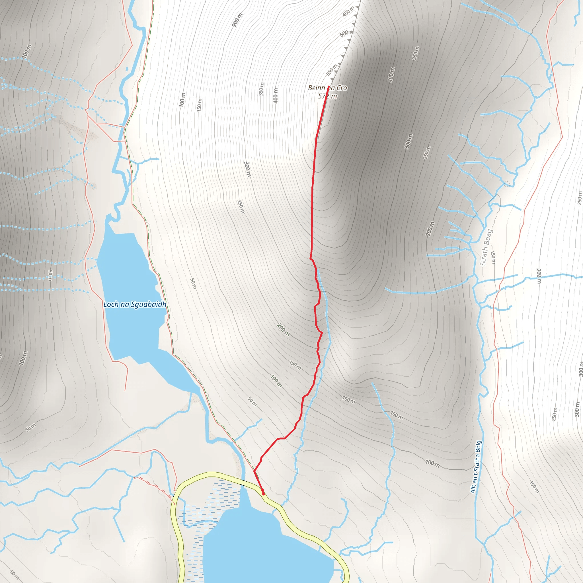 Beinn na Cro from Torrin mobile static map