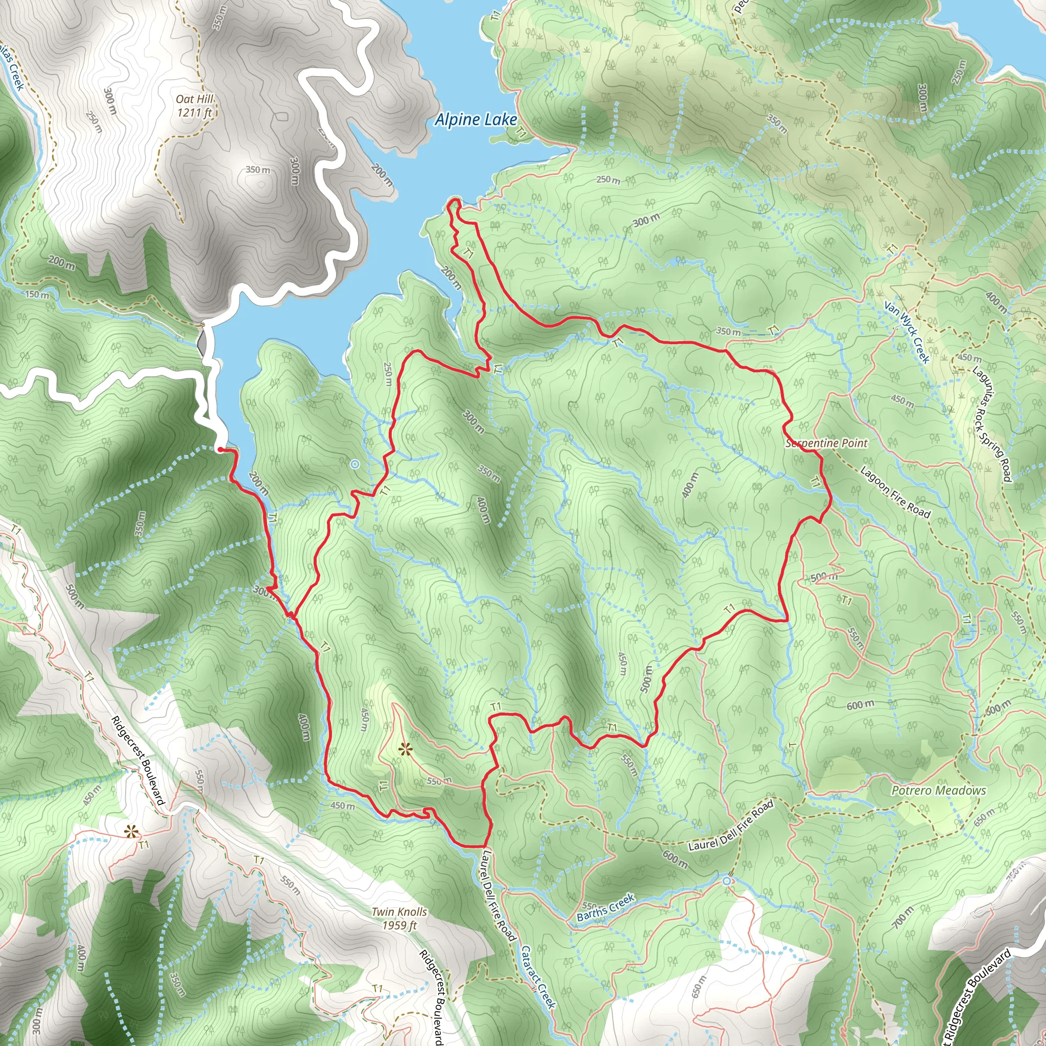 Serpentine Knoll - Cataract - Helen Markt - Kent - High Marsh Loop Trail mobile static map