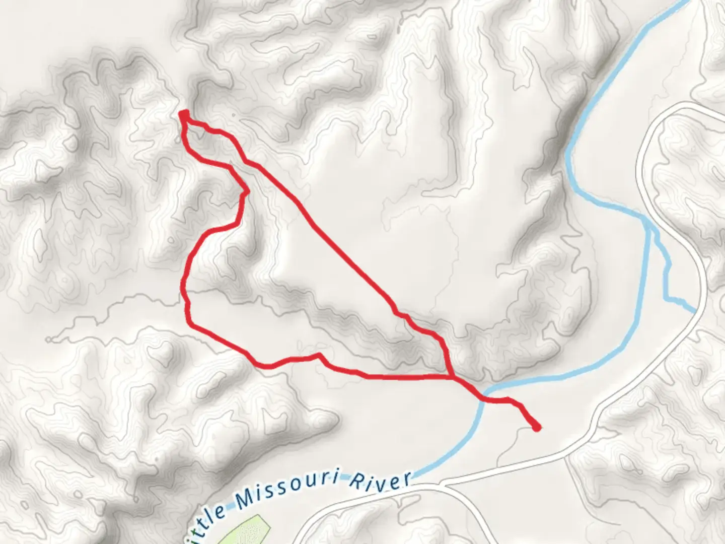 An image depicting the trail Big Plateau - Ekblom - Maah Daah Hey Loop Trail and its surrounding area.