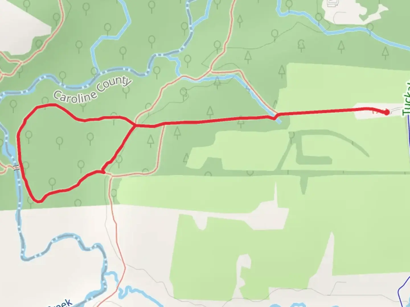 An image depicting the trail Tuckahoe Valley Loop via Tuckahoe Office Spur Trail and its surrounding area.