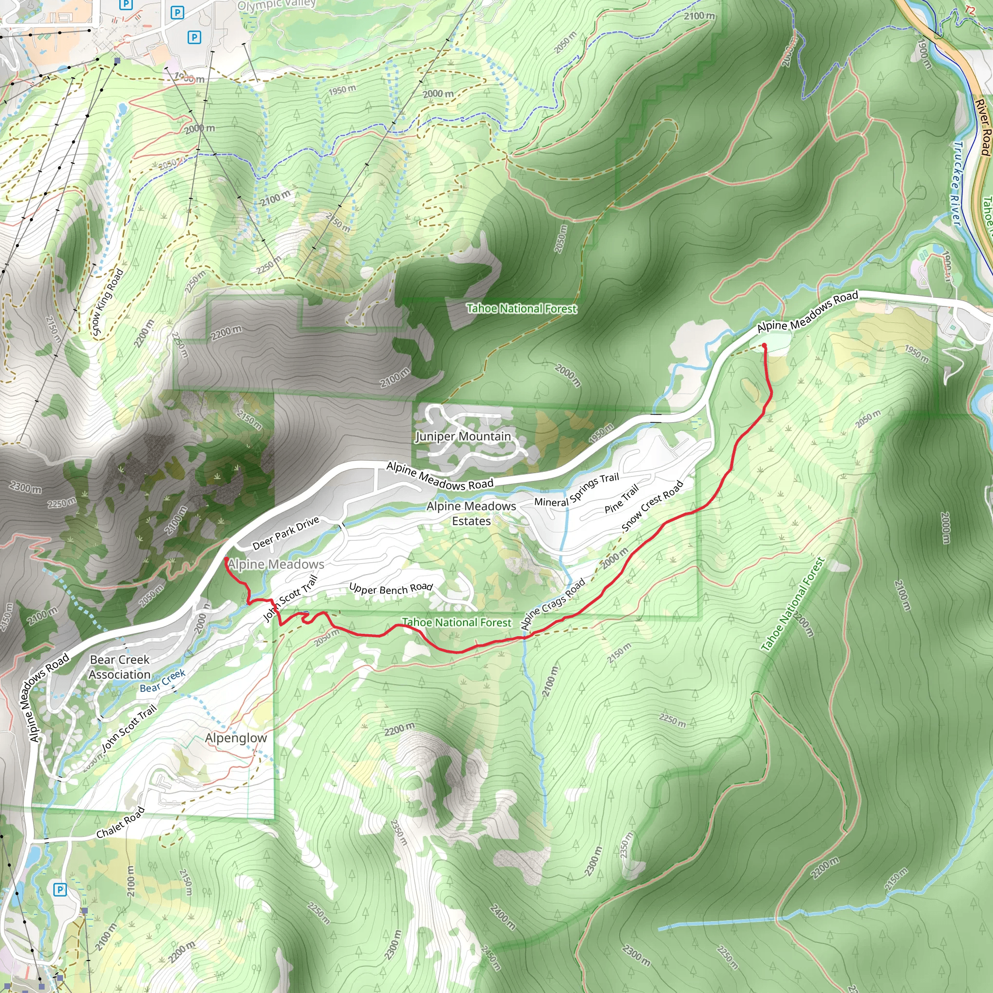 Bear Creek Trail mobile static map