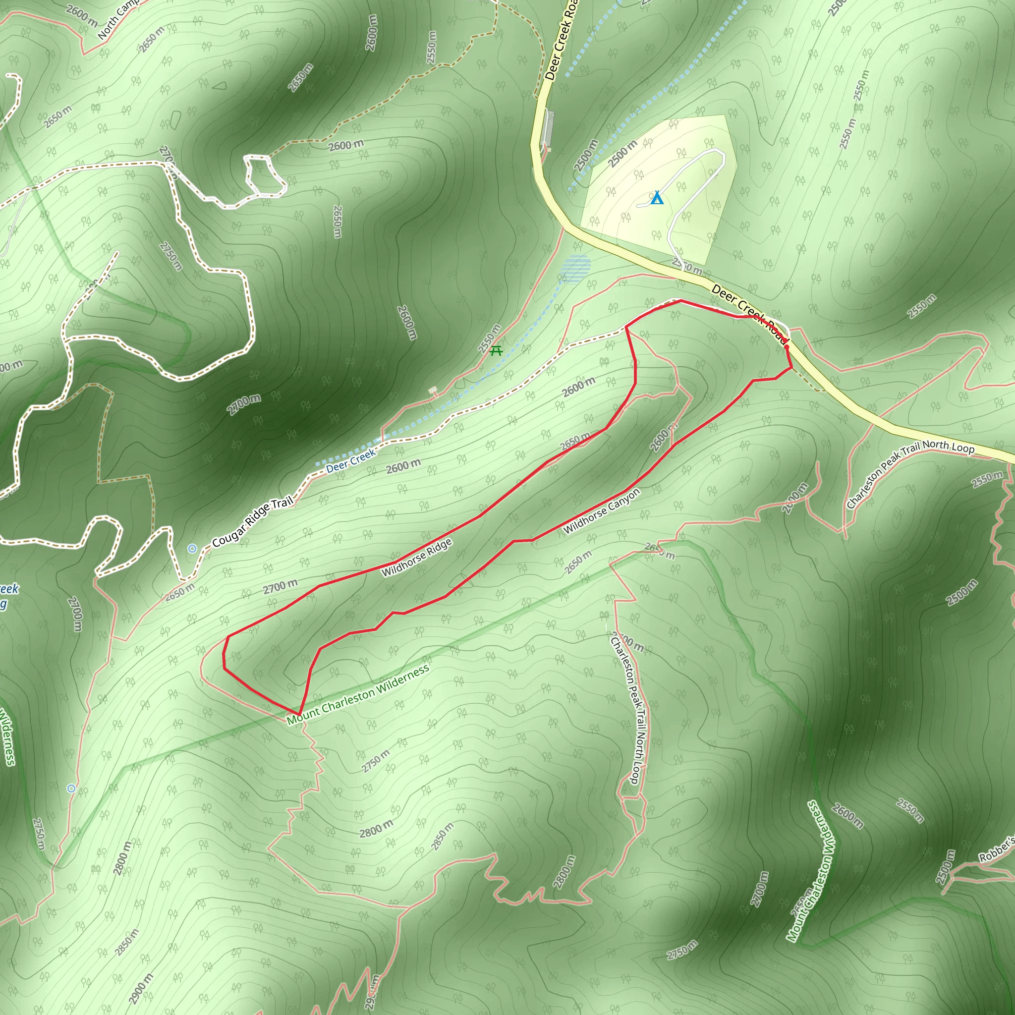 Wildhorse Canyon and Wildhorse Ridge Loop mobile static map