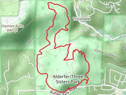 Sisters Trail, Bearberry Trail and Mountain Mulhy Trail