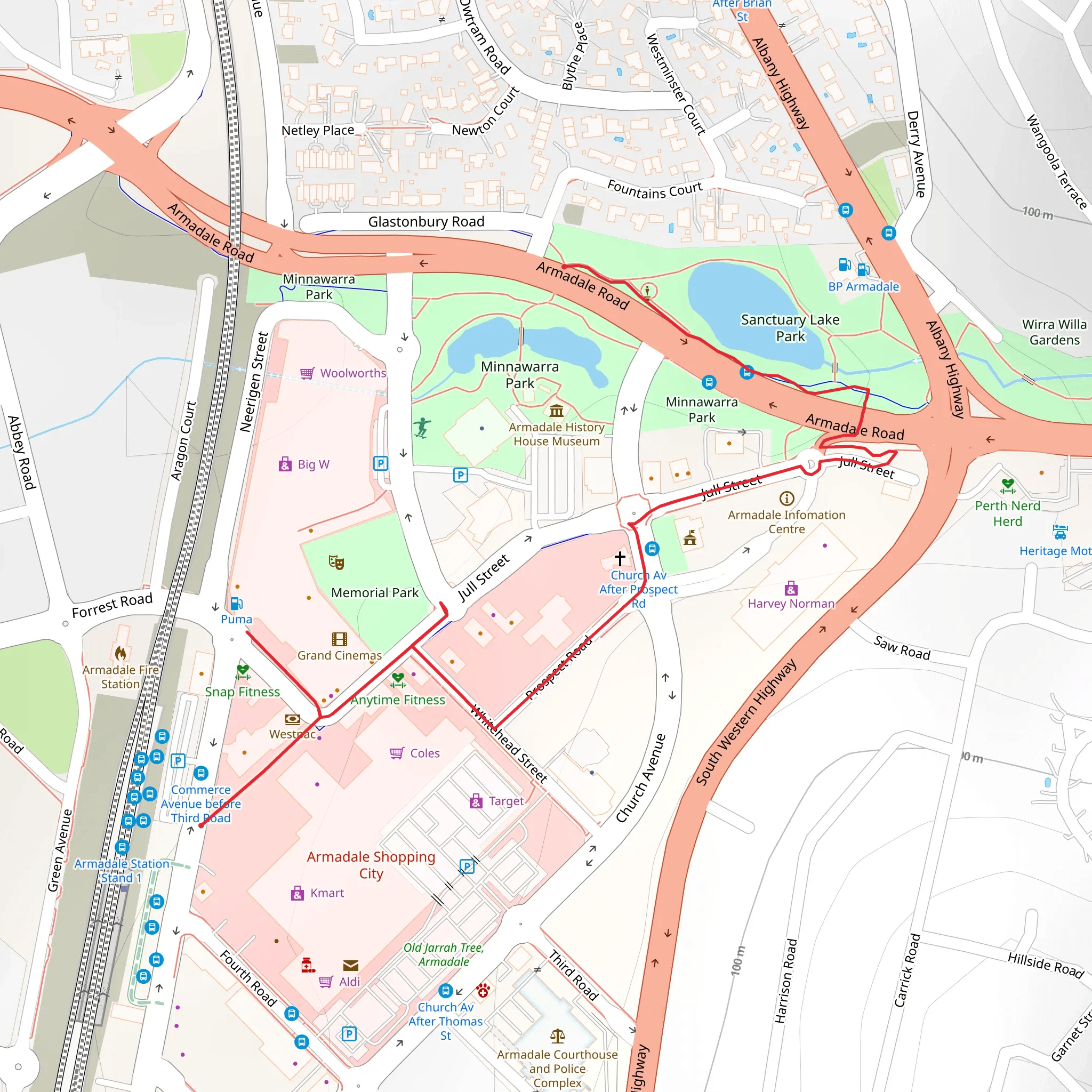 Rediscover Armadale Walking Urban Art Trail mobile static map