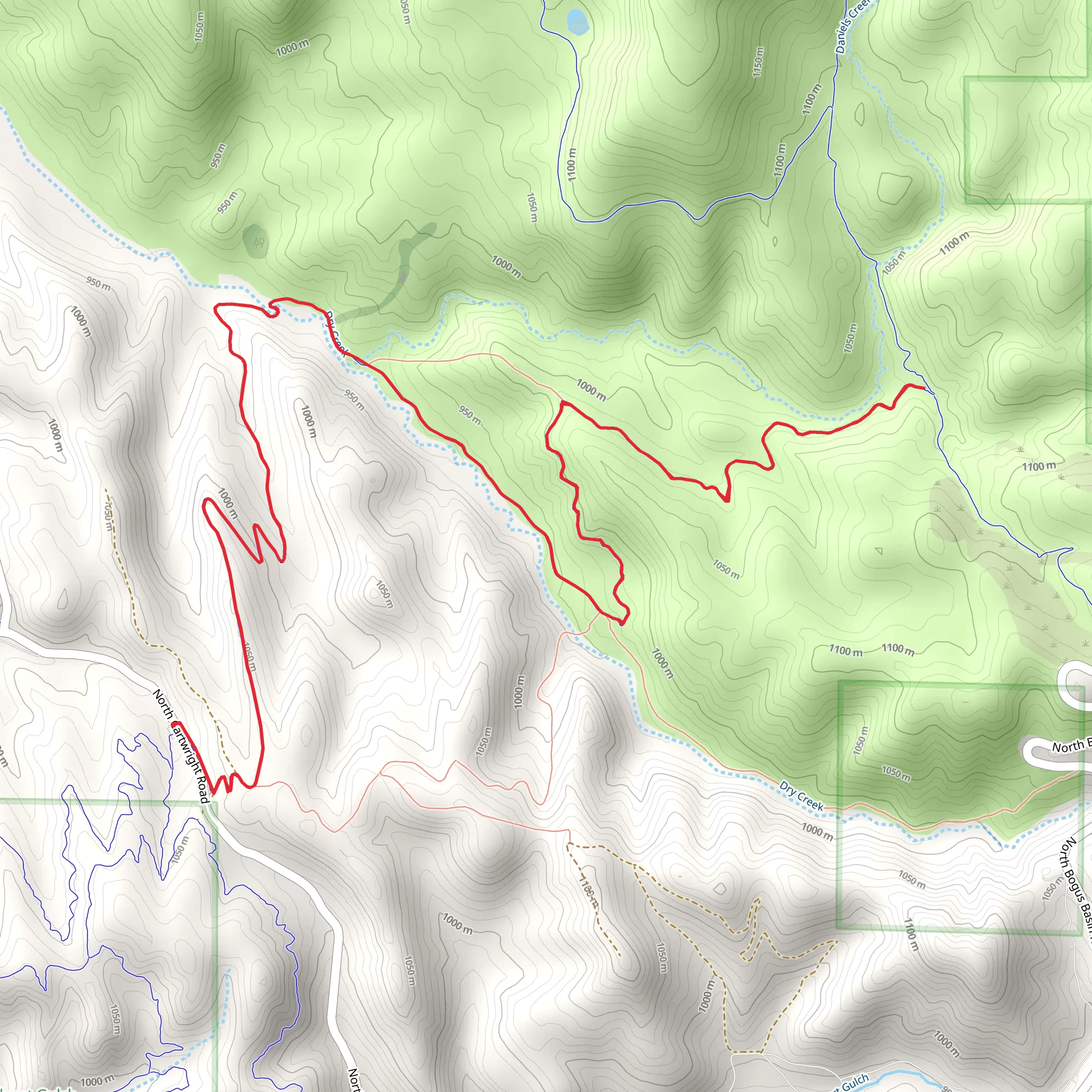 Dry Creek and Peggy's Trail mobile static map