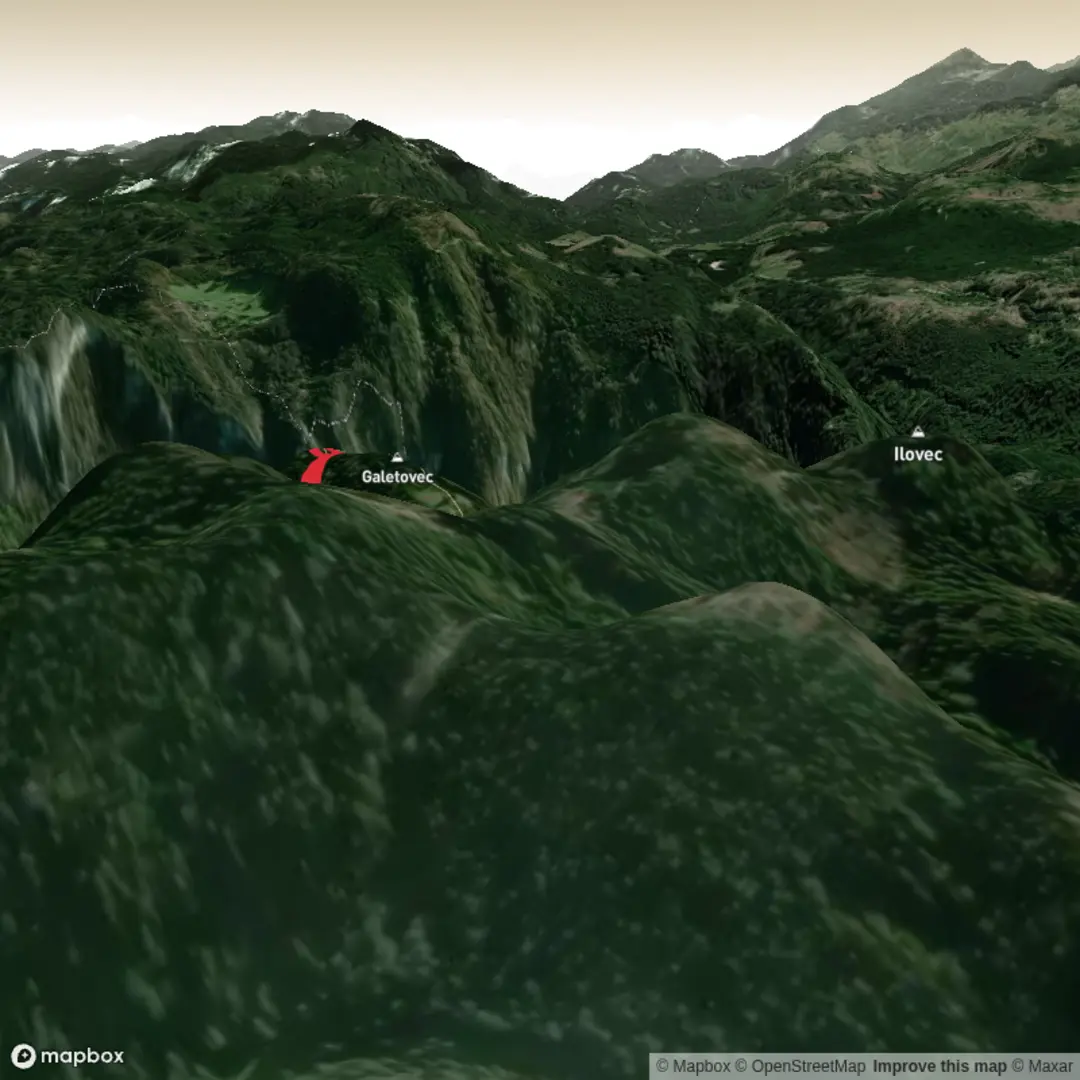 An image depicting the trail Galetovec - Alternative Bled View Point and its surrounding area.