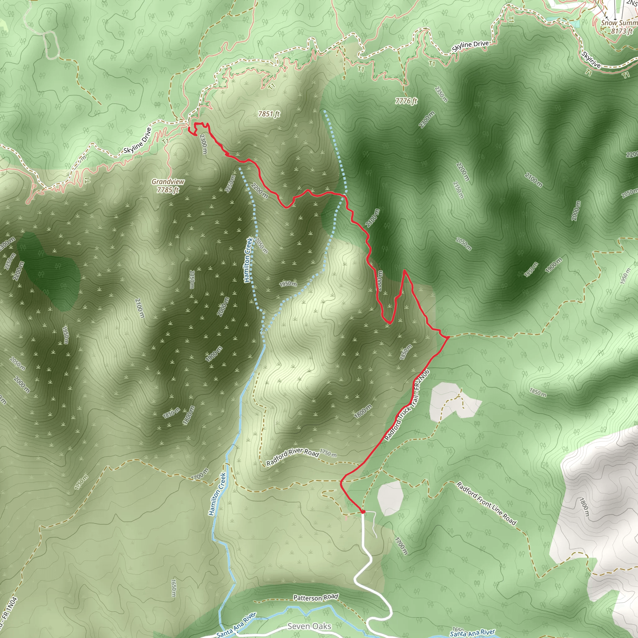 Grand View Point via Radford Truck Trail mobile static map