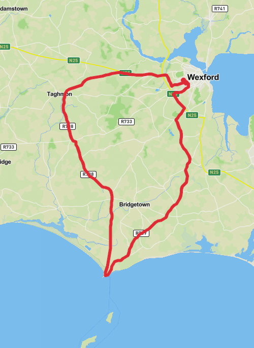 County Wexford Road Cycling mobile static map