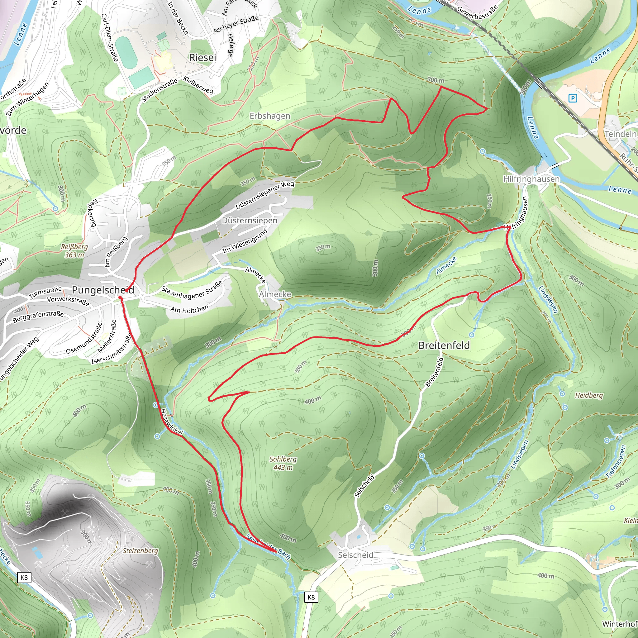 Hilfringhausen and Hesewinkel Loop - Almecke mobile static map