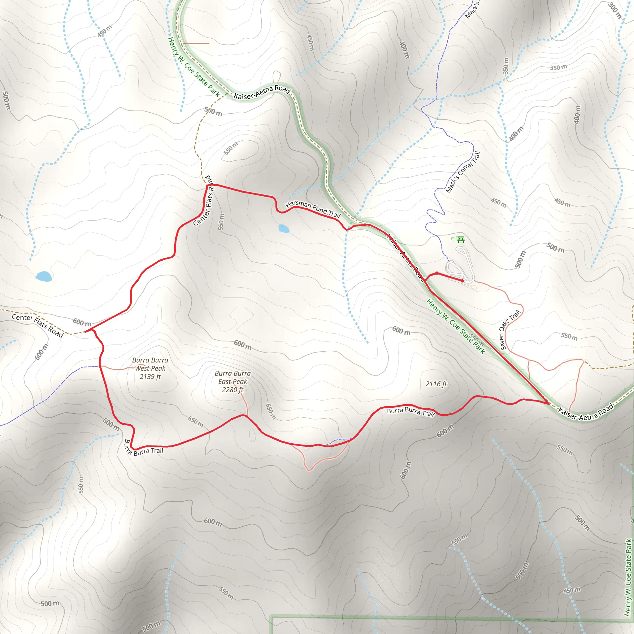 Burra-Burra and Hersman Pond Trail mobile static map
