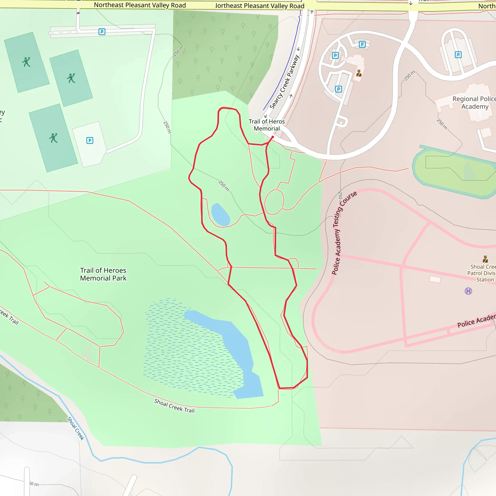 Trail of Heroes Memorial Park Short Loop mobile static map