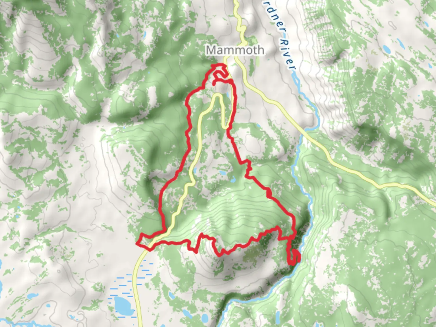 An image depicting the trail Osprey Falls, Bunsen Peak and Howard Eaton-Mammoth-Golden Gate Loop Trail and its surrounding area.