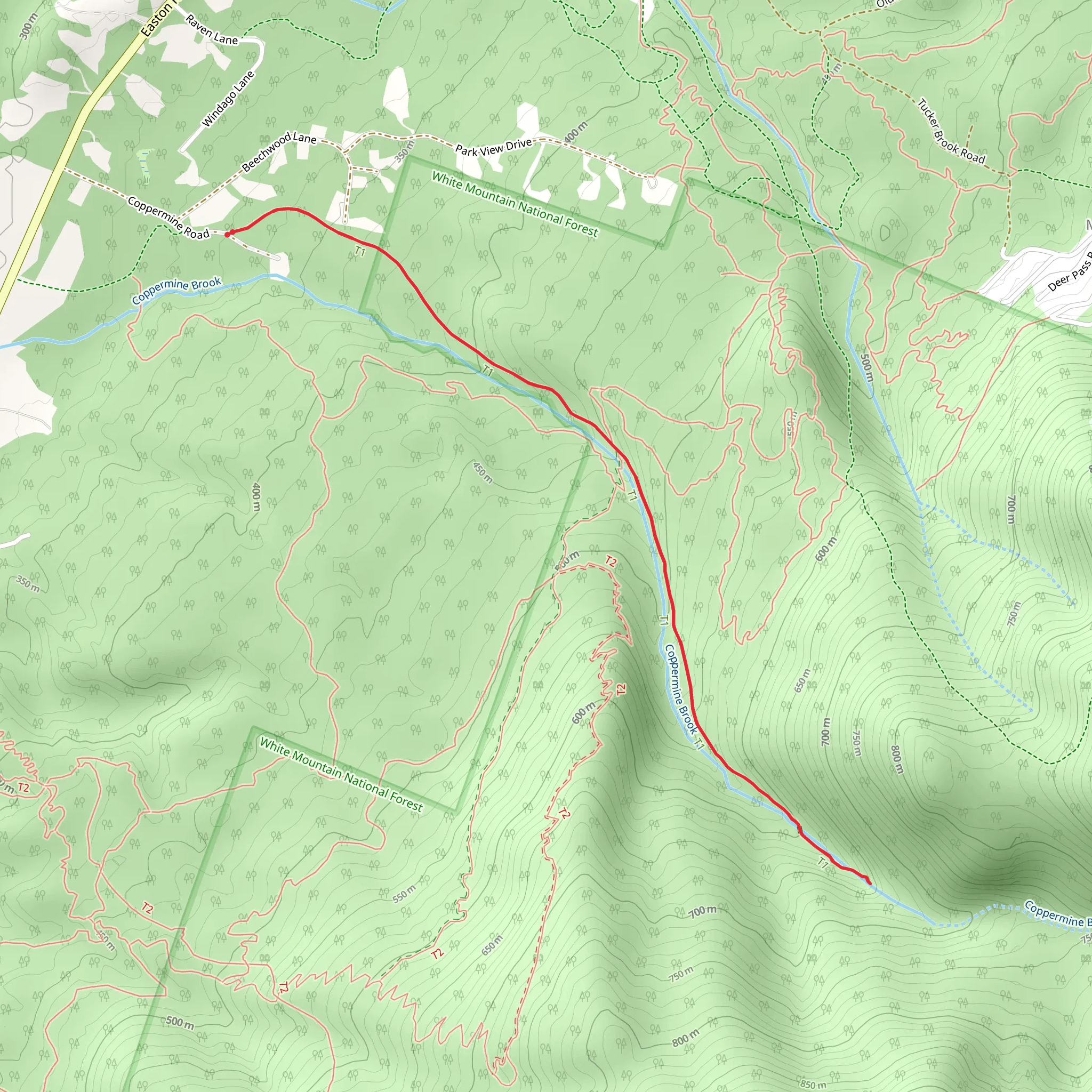 Coppermine Trail mobile static map