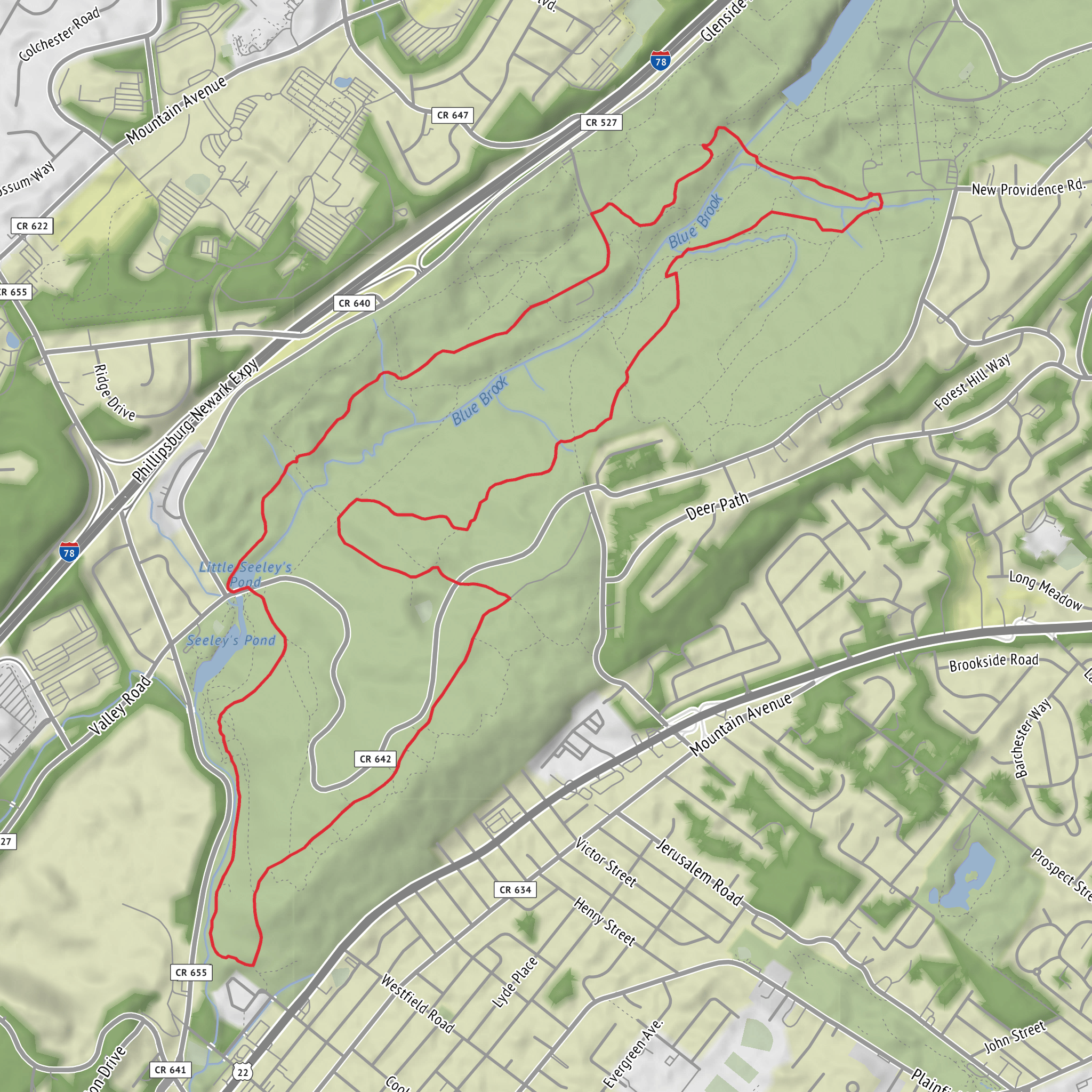 Seeleys Pond via White Trail and Sierra Trail mobile static map
