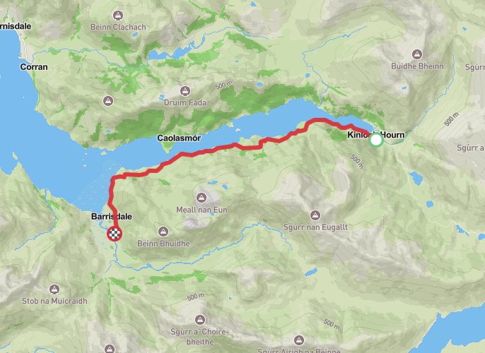 kinloch hourn to barrisdale mobile static map