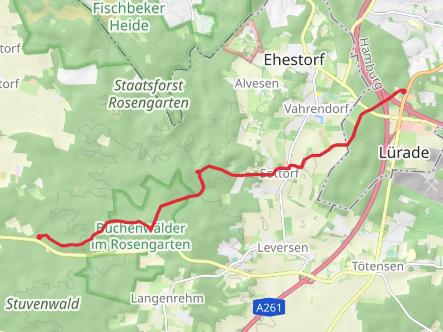 An image depicting the trail Marmstorf to Karlstein Walk and its surrounding area.