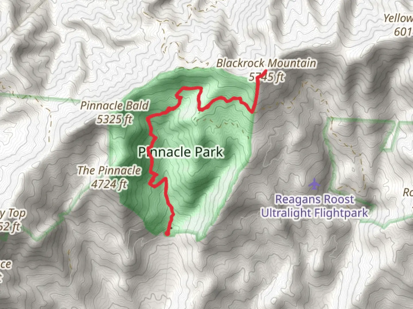 An image depicting the trail Blackrock Mountain via Pinnacle Park Tour and its surrounding area.