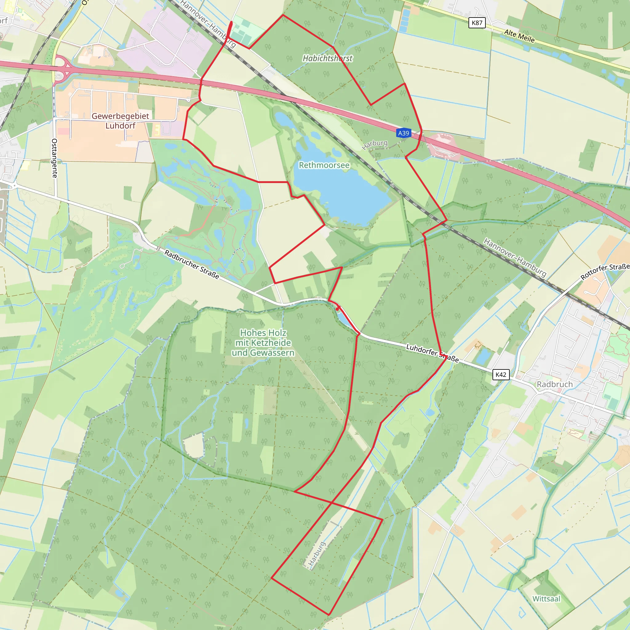 NSG Rethmoorsee and Radbruchsforst Loop mobile static map