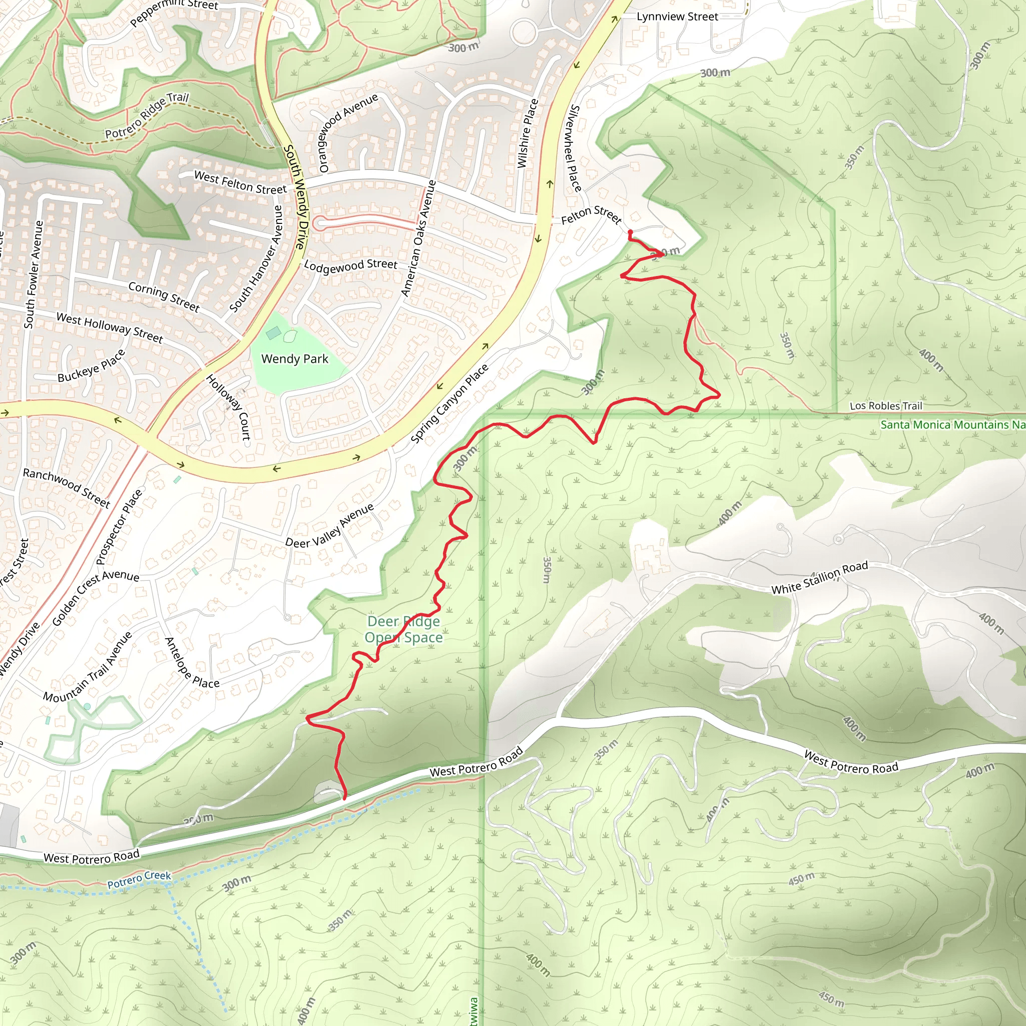 Los Robles Trail West mobile static map