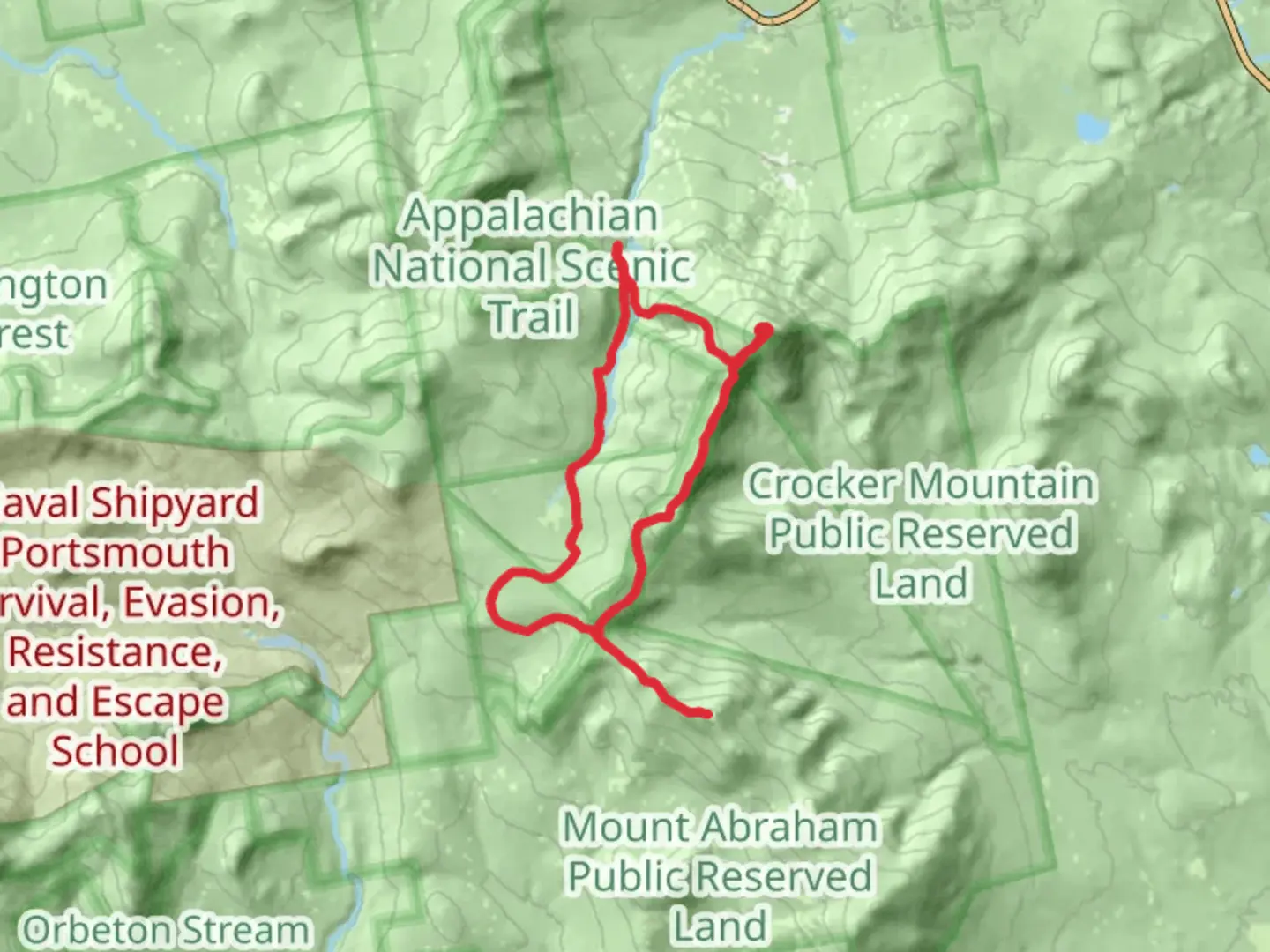 An image depicting the trail Sugarloaf Mountain and Spaulding Mountain Loop and its surrounding area.