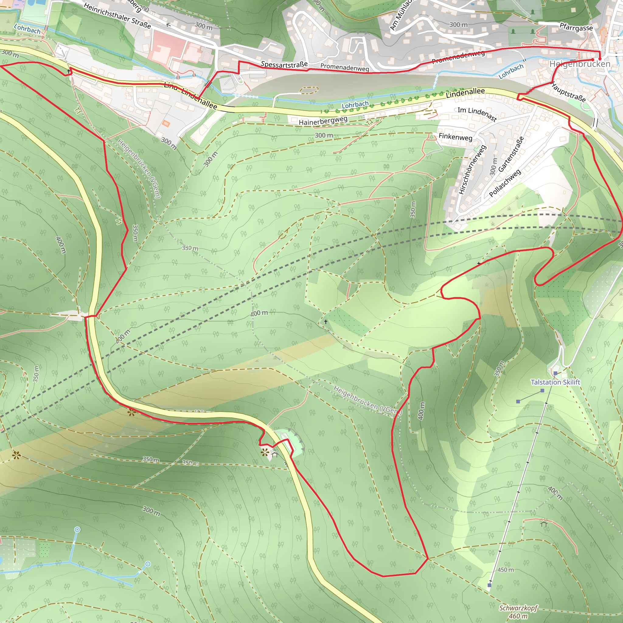 Kulturweg Heigenbruecken mobile static map