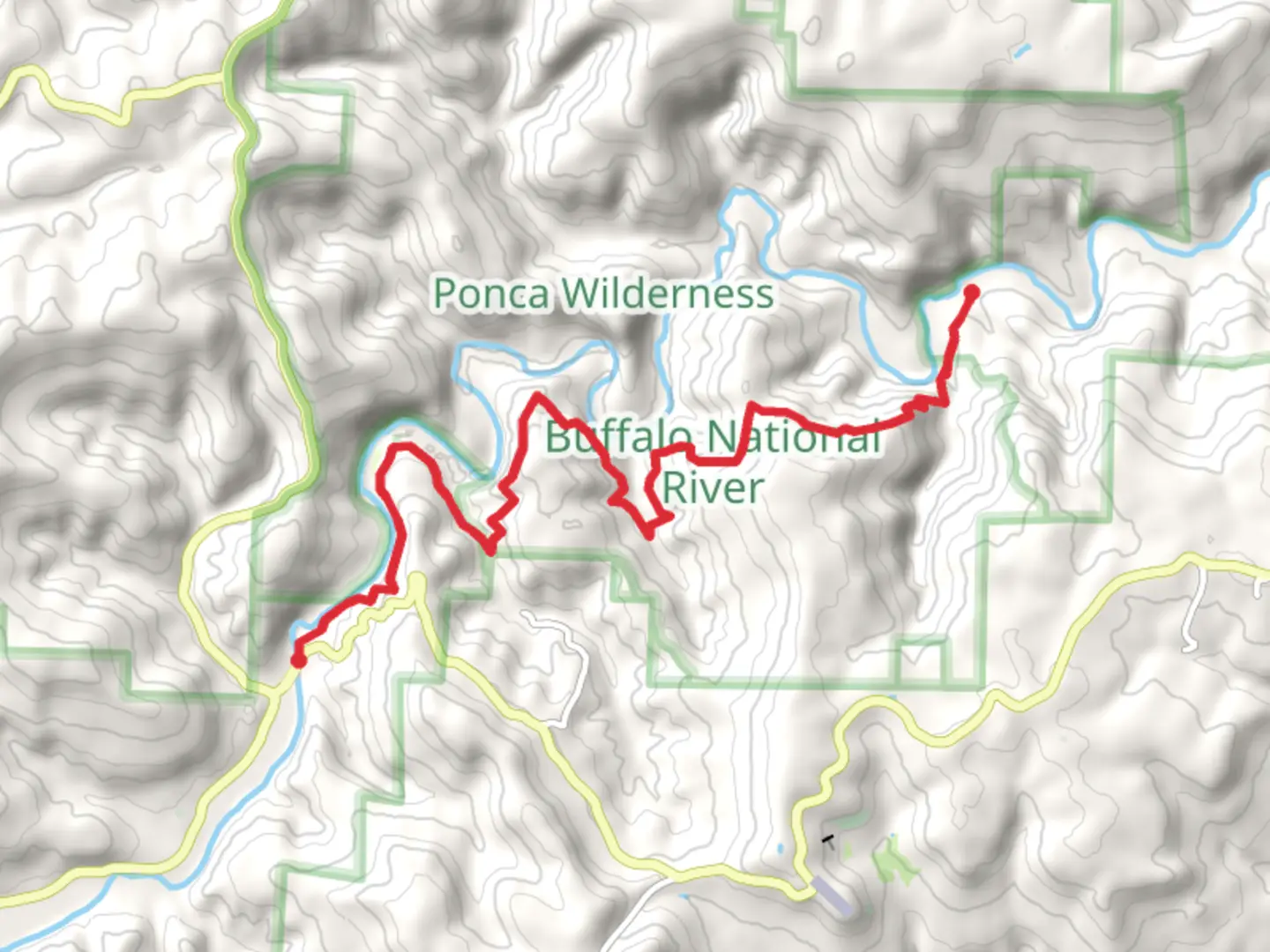 An image depicting the trail Buffalo River Trail and its surrounding area.