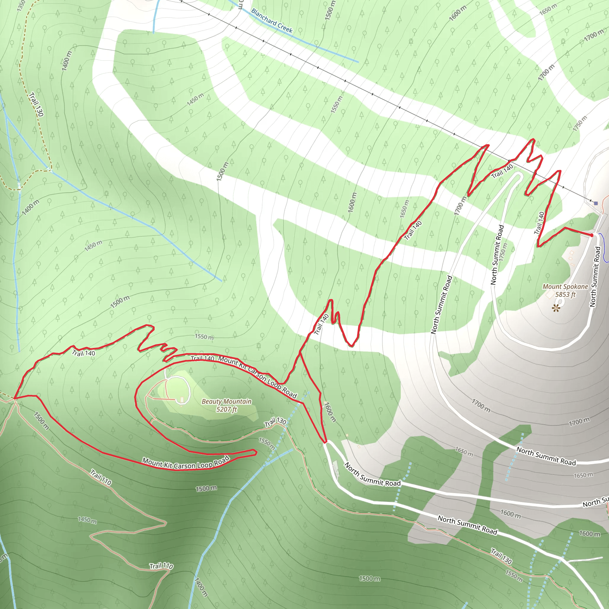 Loop around Beauty Mountain mobile static map