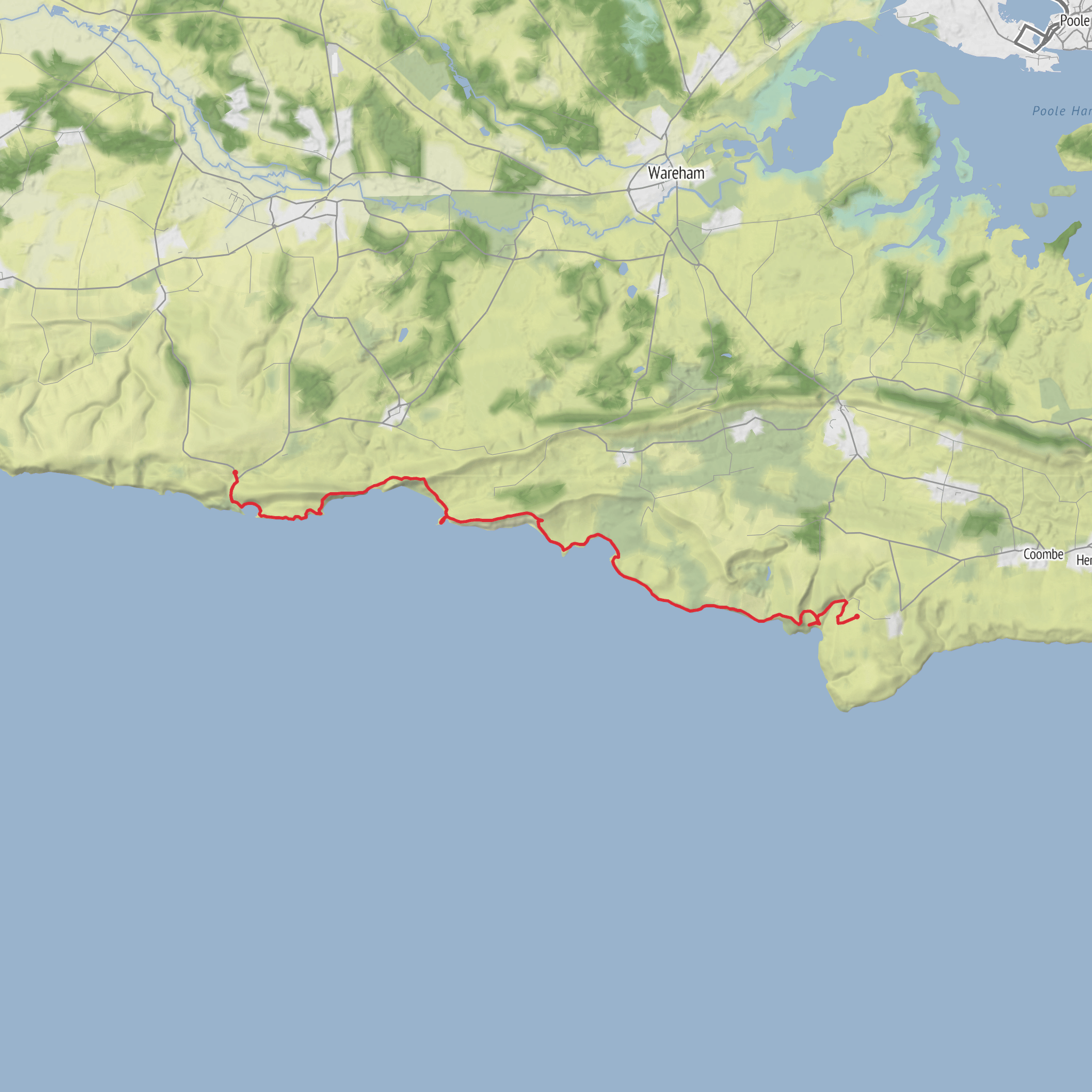 Hike from Worth Matravers mobile static map