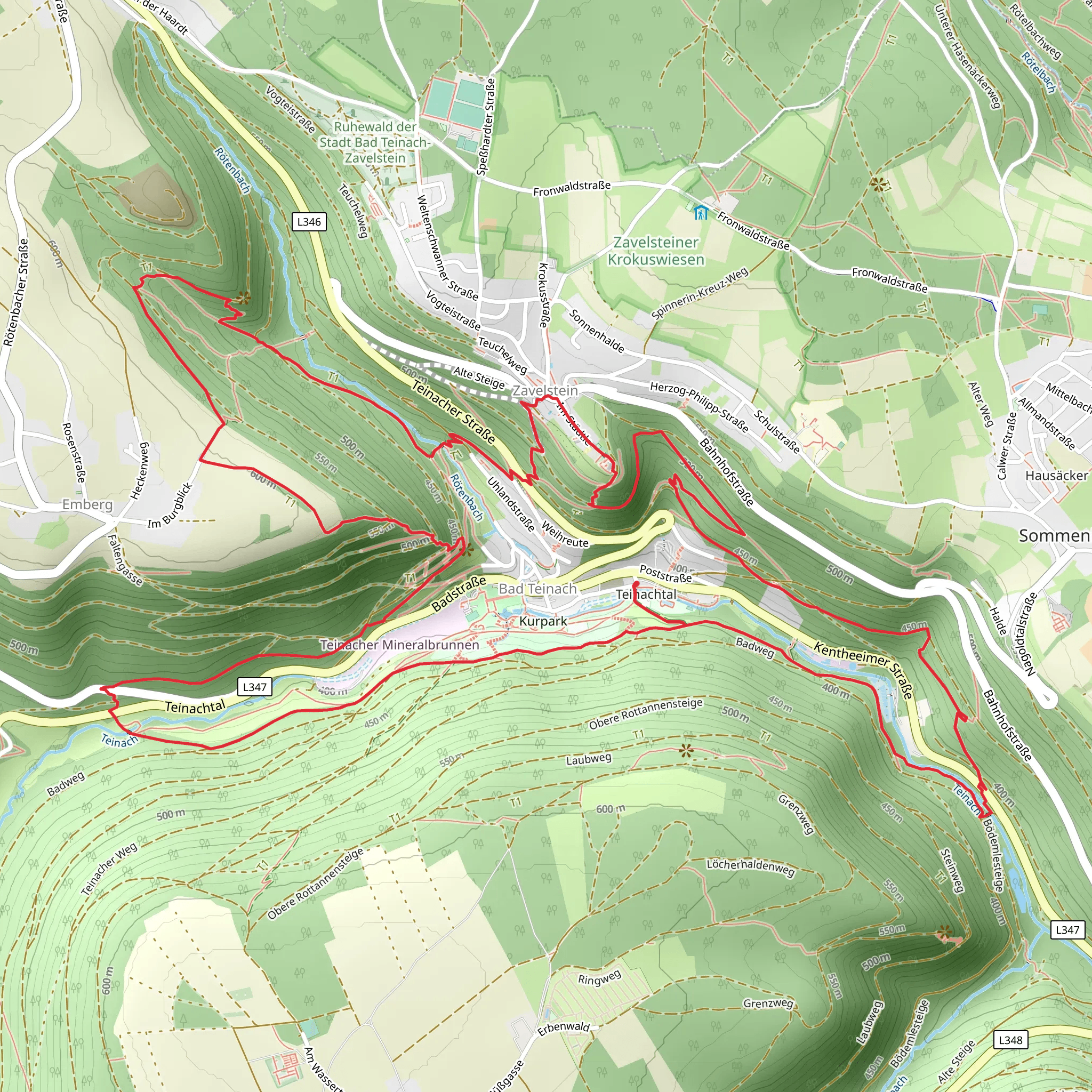 Schlossberghutte Weihreute and Mathildenhoehe Loop mobile static map