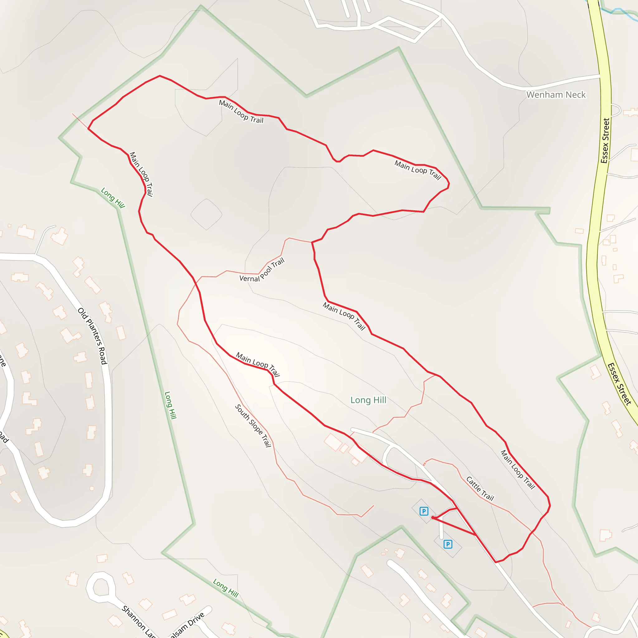 Main Loop Trail - Essex Street mobile static map