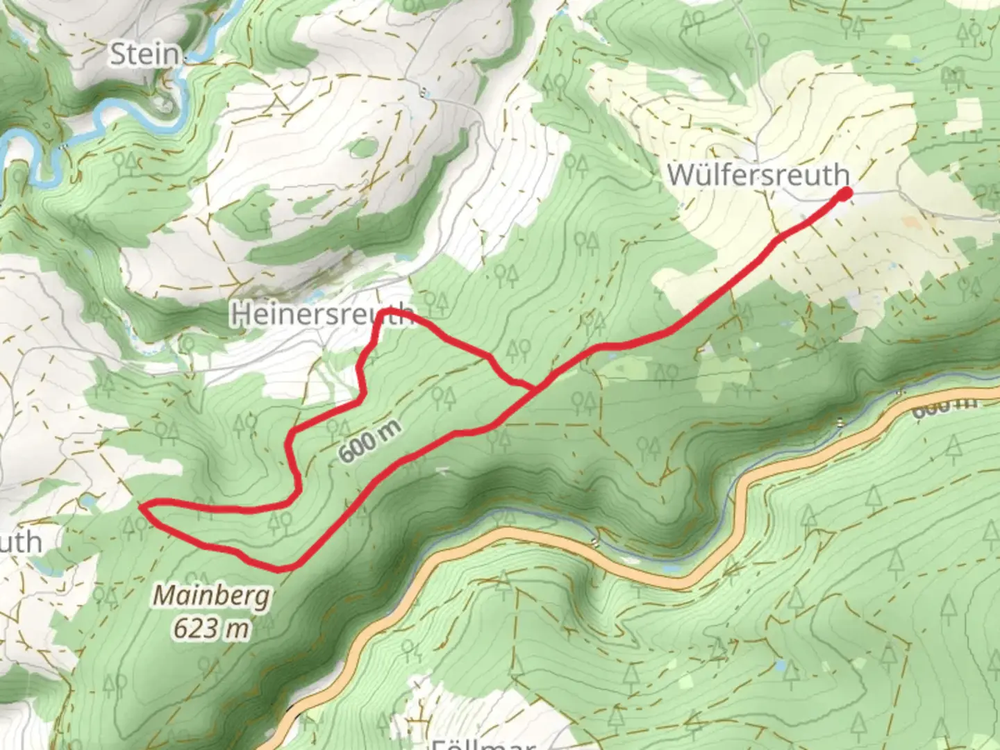 An image depicting the trail Heinersreuth Loop and its surrounding area.
