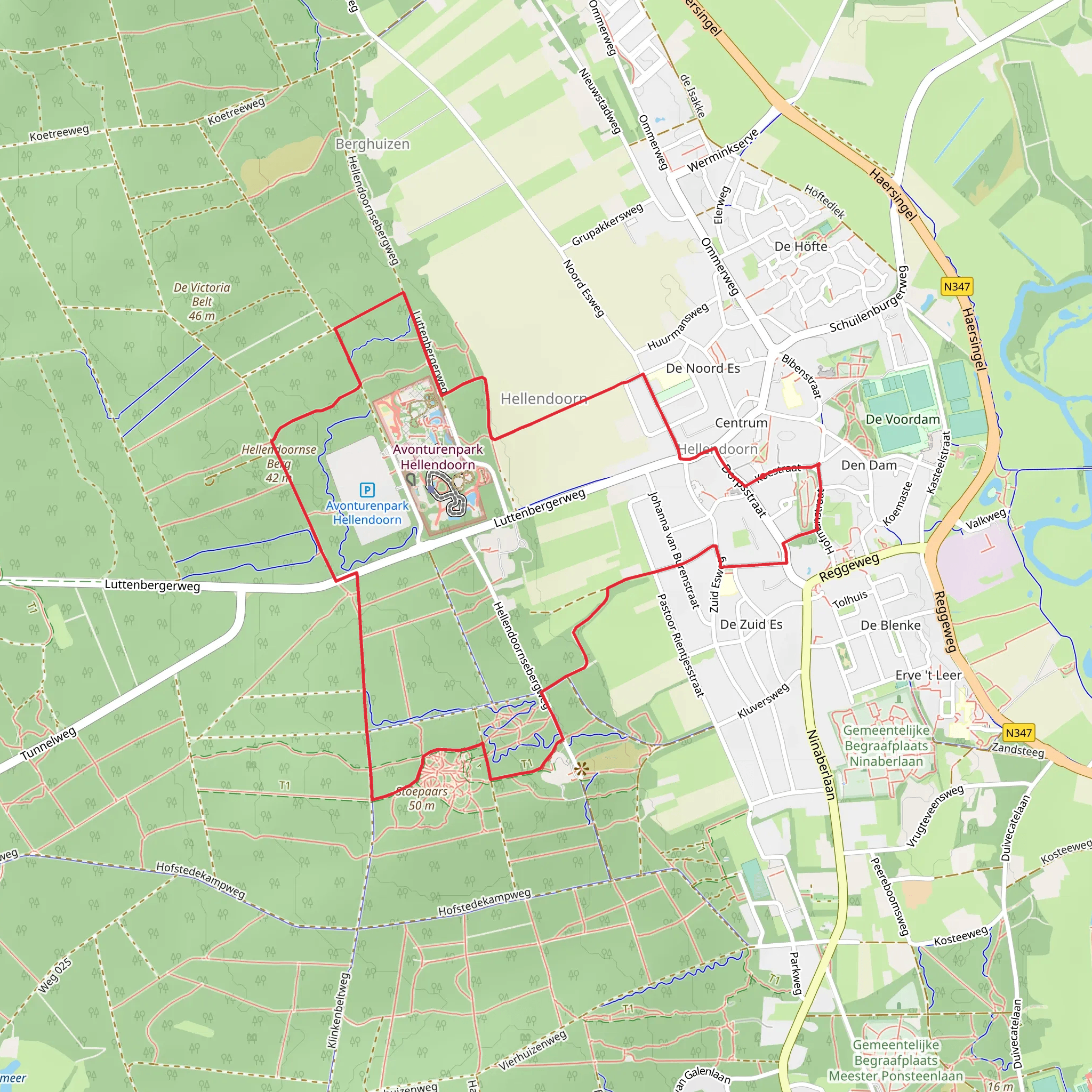 Stoepaars and Avonturenpark Hellendoorn Loop mobile static map