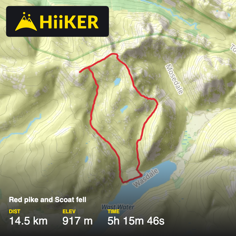 A map preview of the recording Red pike and Scoat fell.