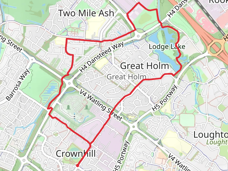 Loughton Valley Linear Park and Lodge Lake Loop