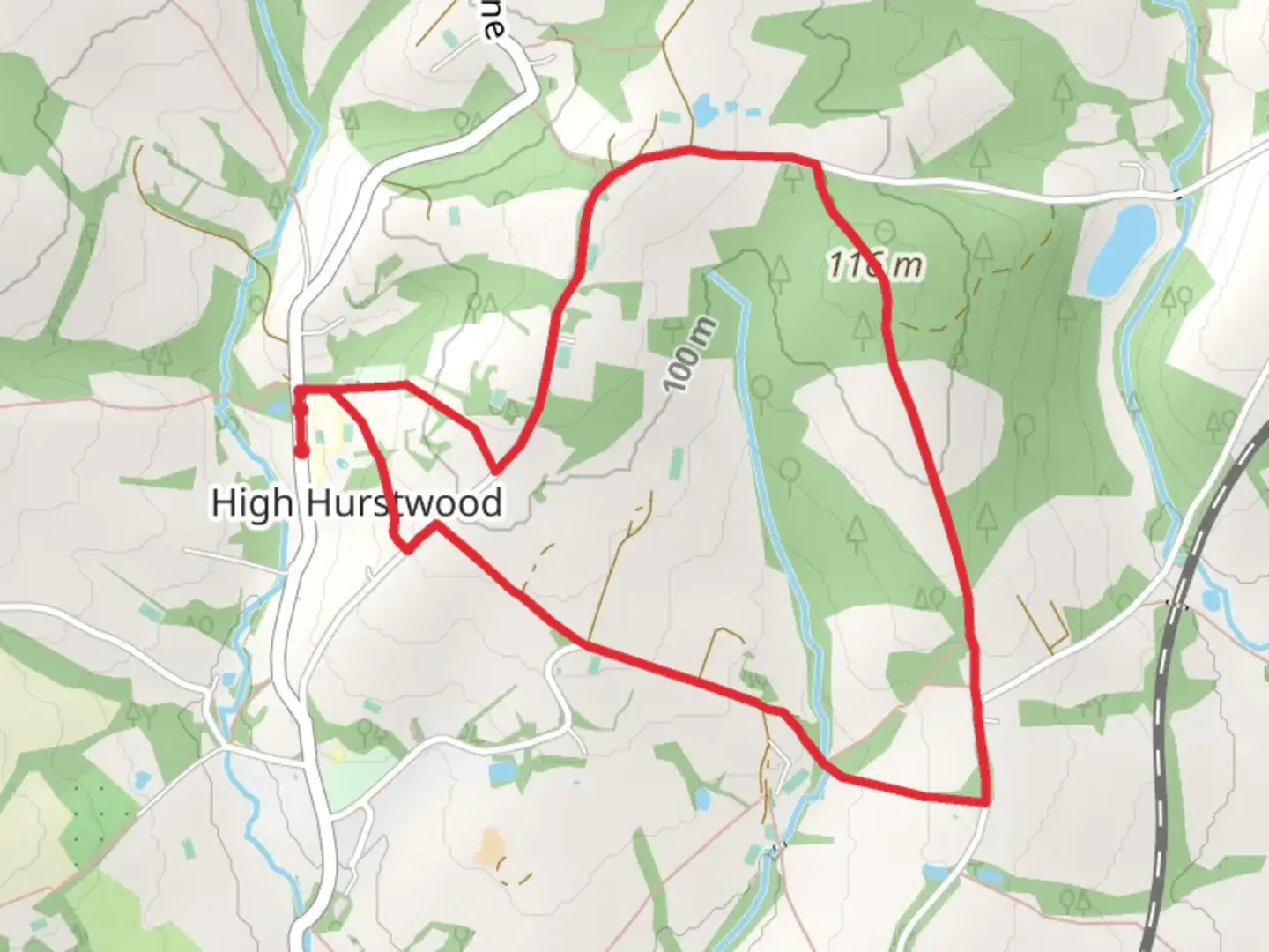 An image depicting the trail Pickreed Wood and The Rough Loop and its surrounding area.
