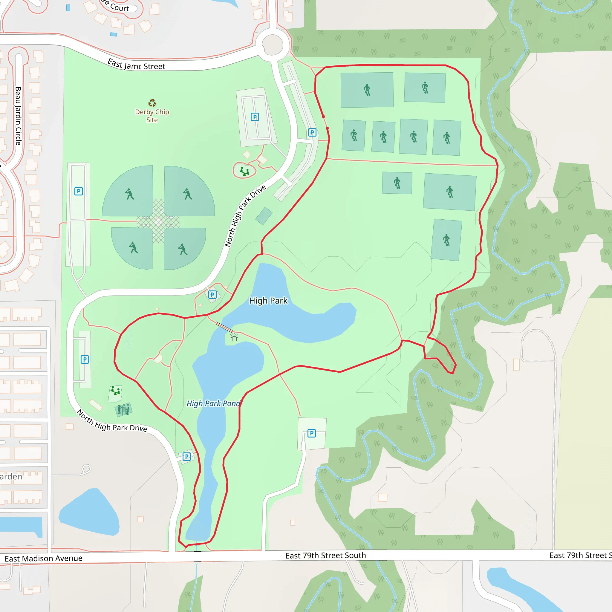 High Park Pond Loop mobile static map