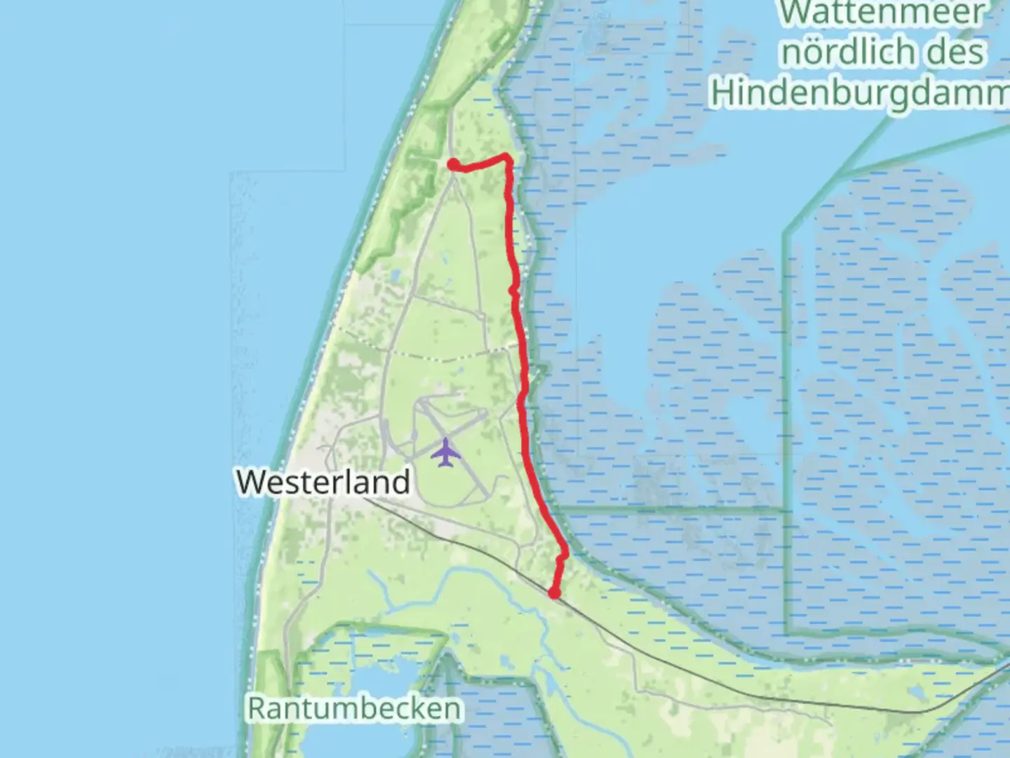 An image depicting the trail Keltum to Kampen via Braderuper Heide and its surrounding area.