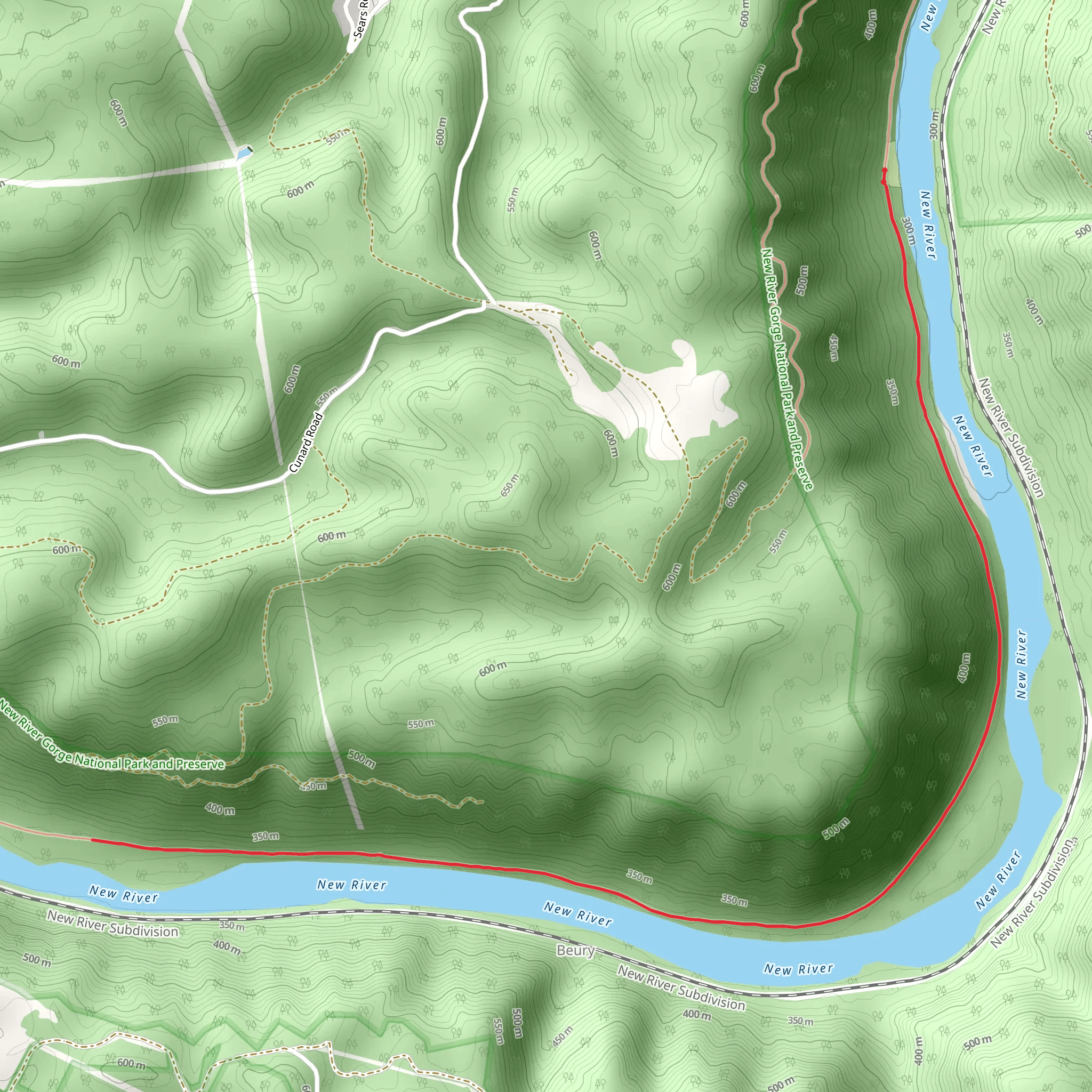 Southside Trail from Brooklyn Campground mobile static map