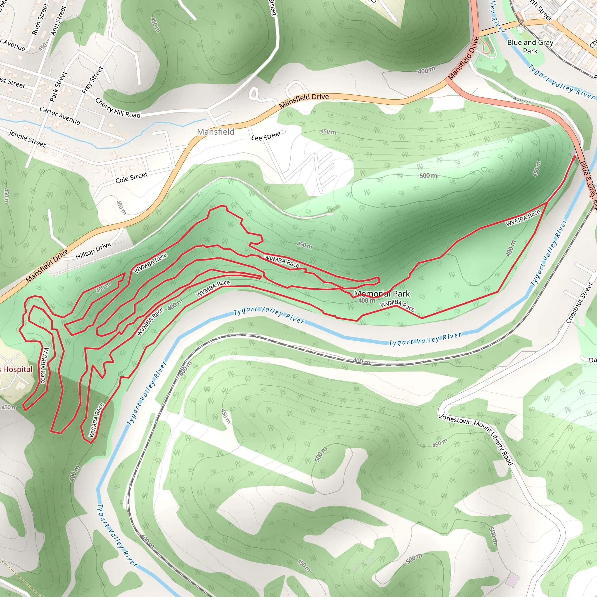 WVMBA Race Loop mobile static map