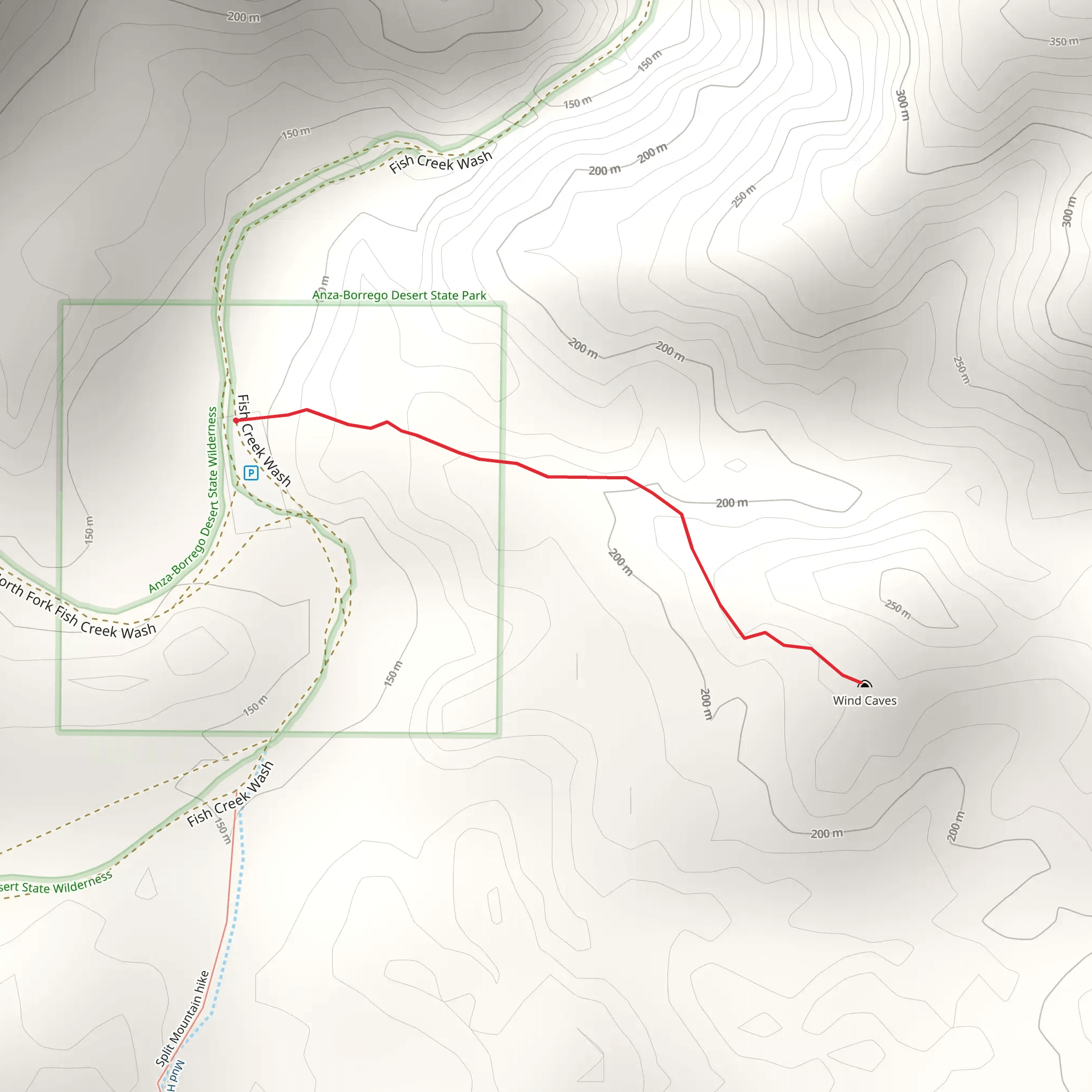 Fish Creek Wash Hill Trail mobile static map
