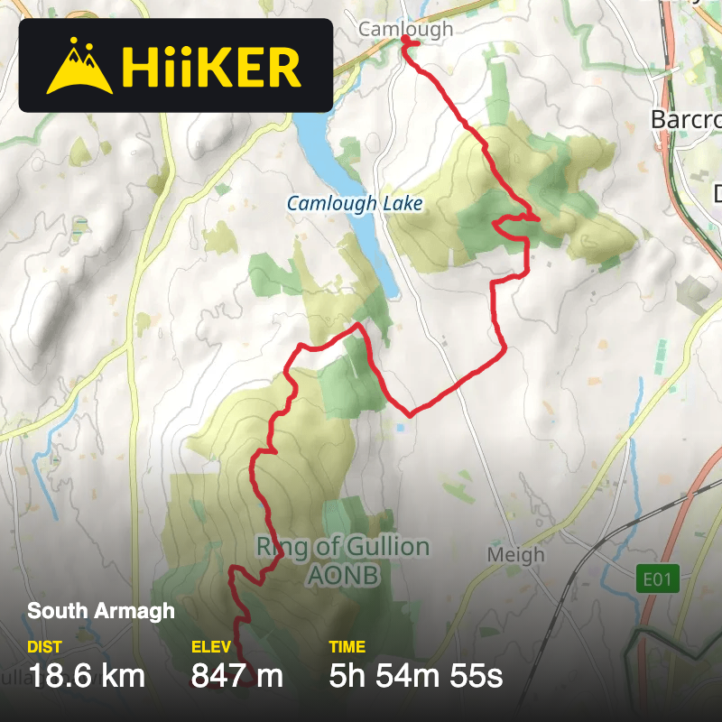 A map preview of the recording South Armagh.