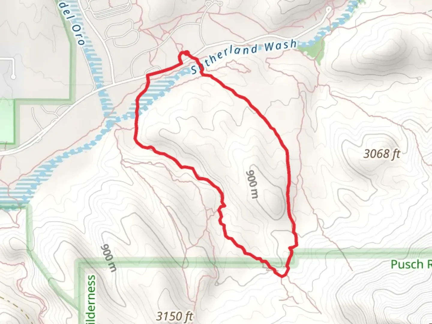 An image depicting the trail Sutherland Wash - Alamo Canyon Loop and its surrounding area.