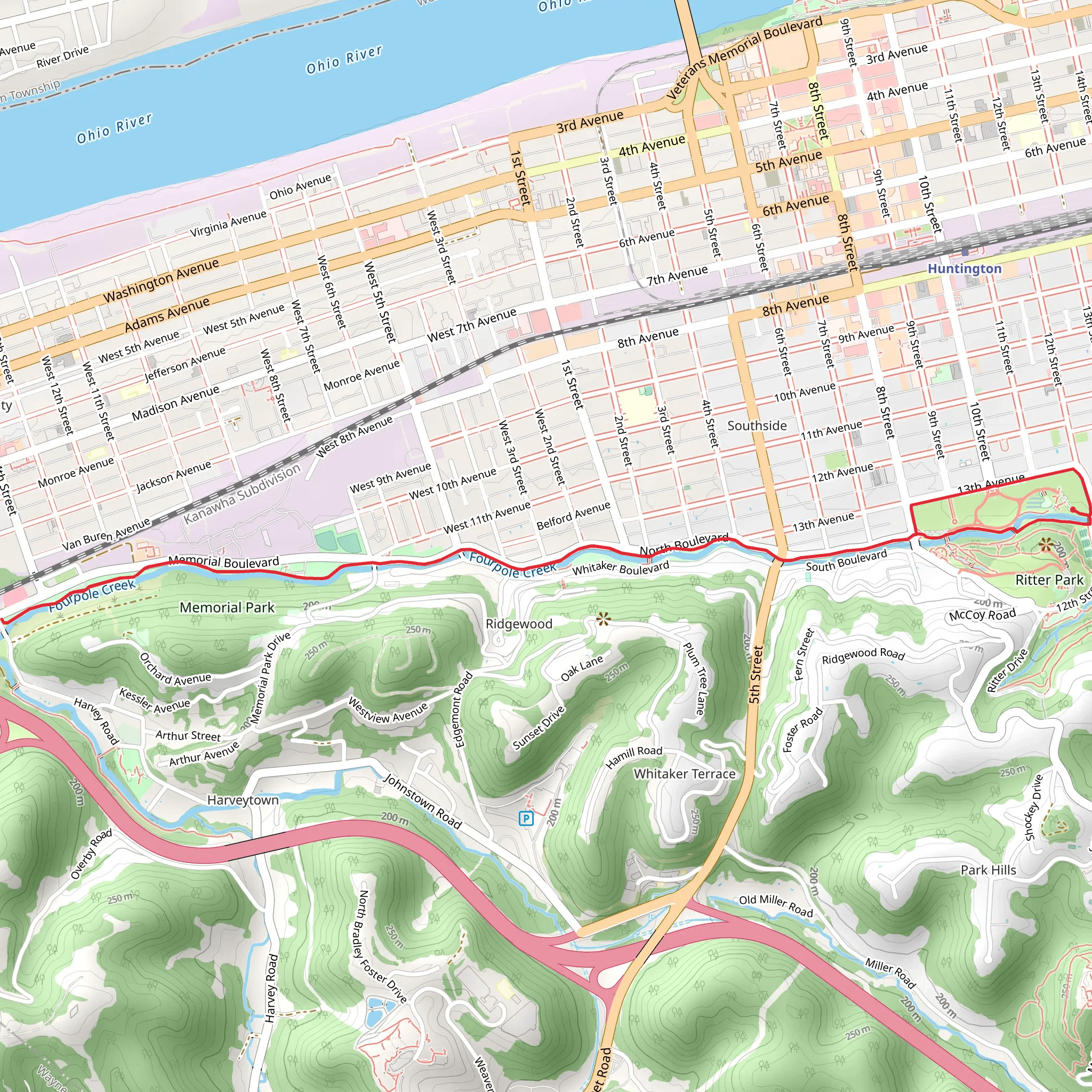 Fourpole Creek Walk mobile static map