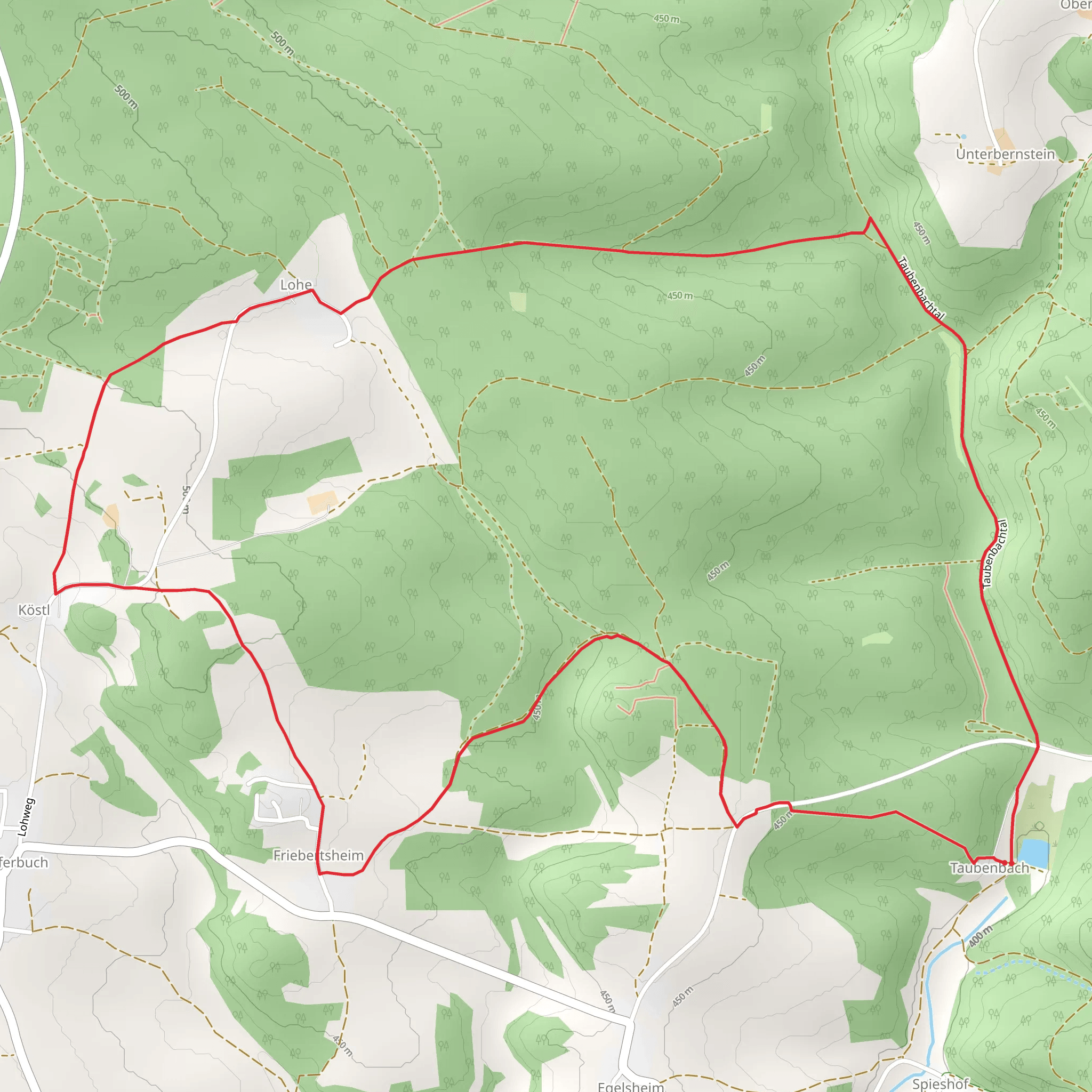 Taubenbachtal Loop mobile static map