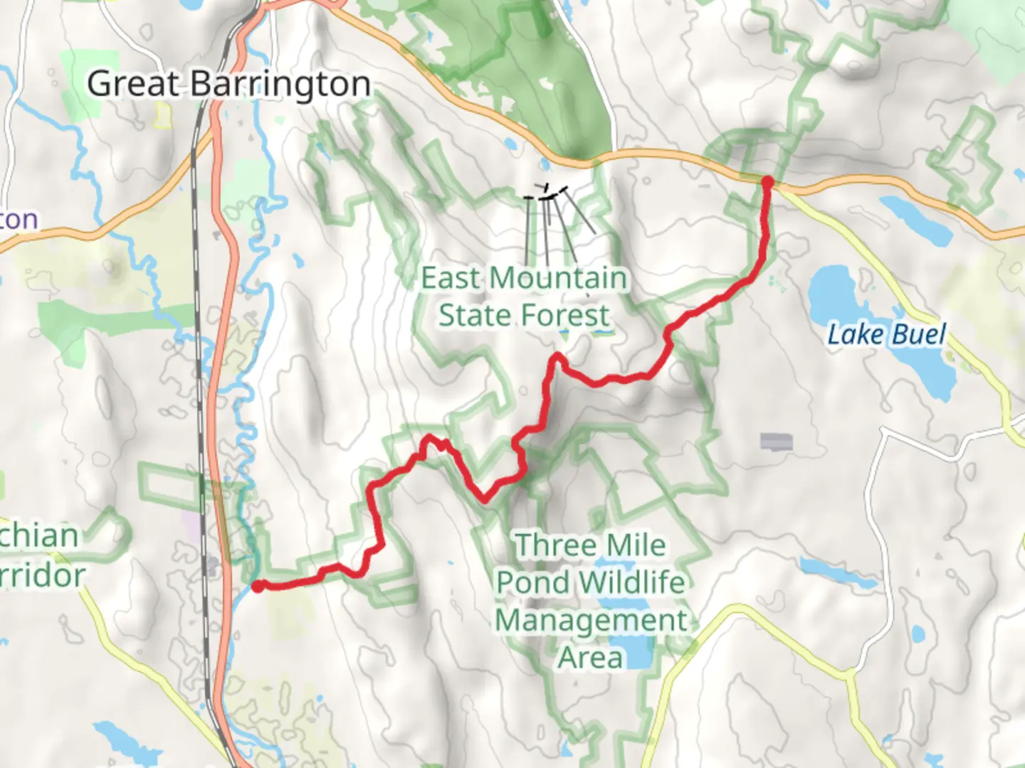 An image depicting the trail June Mountain via Appalachian Trail and its surrounding area.